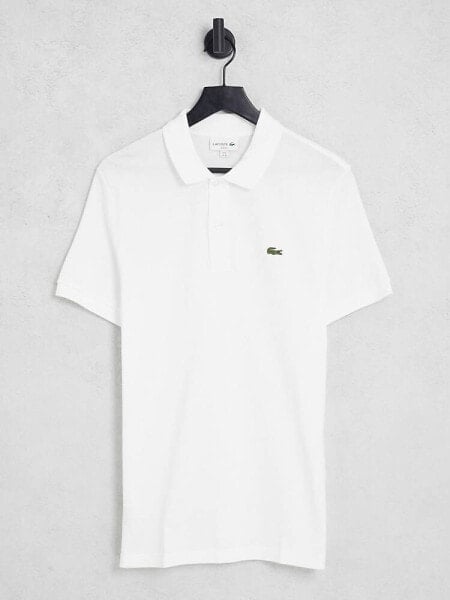 Lacoste slim fit pique polo in white