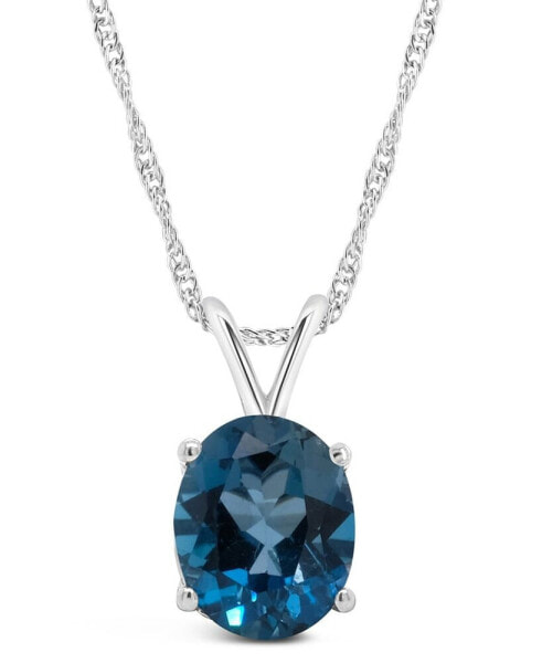 Macy's london Blue Topaz (3 ct. t.w.) Pendant Necklace in Sterling Silver