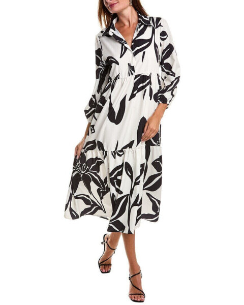 Jl Luxe Printed Shirtdress Women's Black L