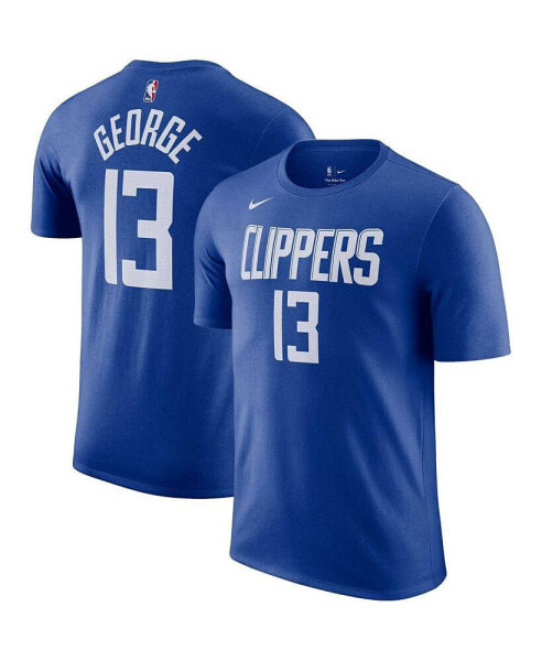 Men's Paul George Royal LA Clippers Icon 2022/23 Name and Number T-shirt