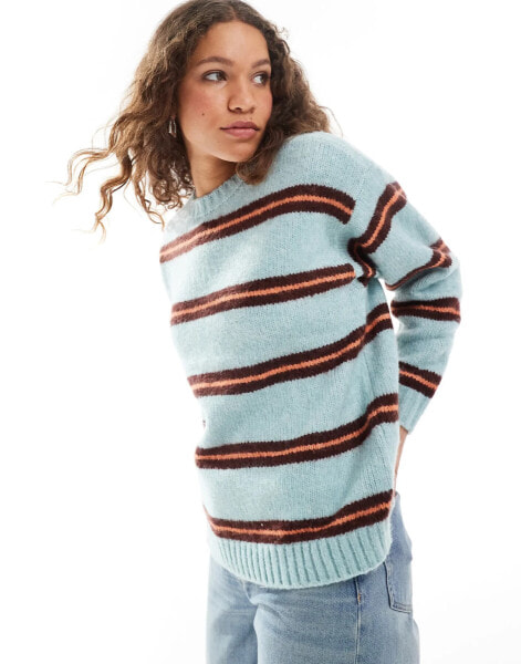 Vans suzie striped crew sweatshirt in grey