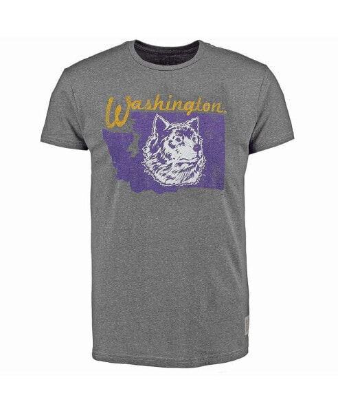 Men's Heathered Gray Washington Huskies Vintage-Like State Tri-Blend T-shirt