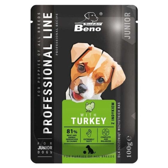 SUPER BENEK SUPER BENO Junior Turkey 100g wet food for dog