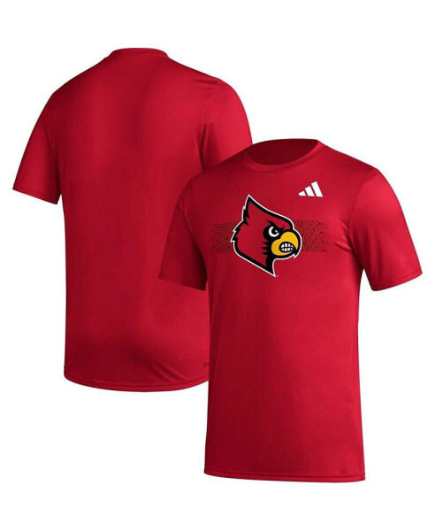 Men's Red Louisville Cardinals Pregame AEROREADY T-shirt
