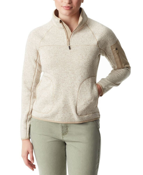 Women's Mixed-Media Pullover Sweater