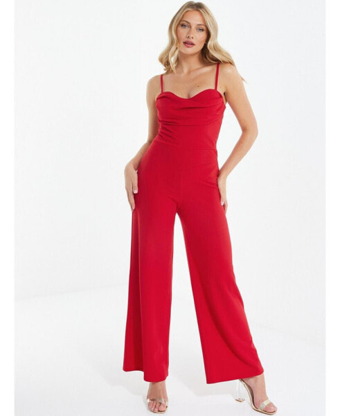 Women's Cowl Neck Palazzo Jumpsuit