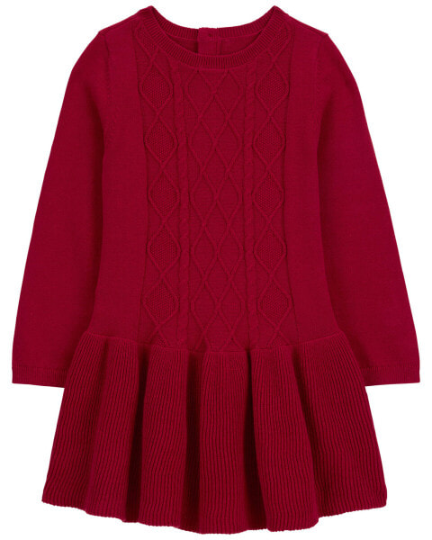 Toddler Cable Knit Sweater Dress 5T