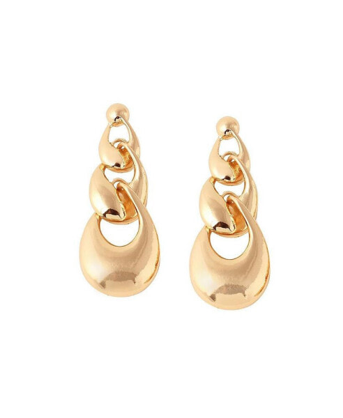 Women's White Chainlink Drop Earrings