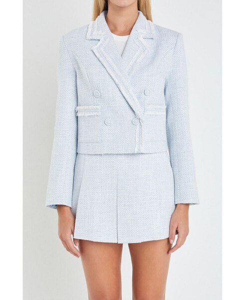 Women's Textured Double Breasted Blazer