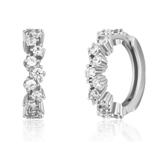 Shiny circle earrings with zircons SVLE1783XH2BI00