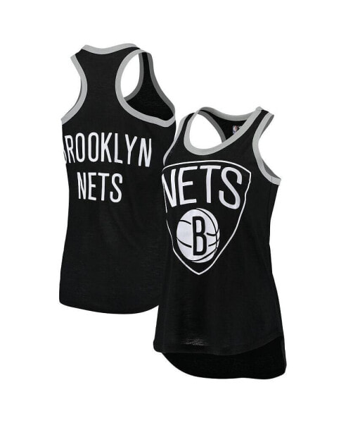 Блузка женская G-III Sports by Carl Banks черная модель "Brooklyn Nets Showdown Burnout Tank Top"