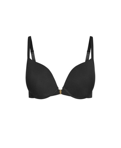 Plus Size Smooth & Chic Front Close Cotton Push Up Bra