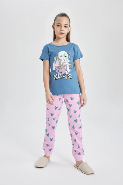 Kız Çocuk Regular Fit 2'li Pijama Takımı