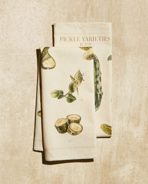 Pickles print tea towel (pack of 2)