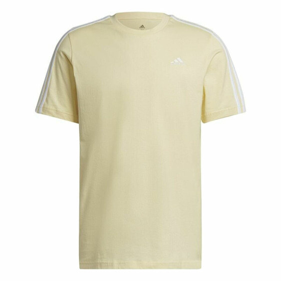 Футболка с коротким рукавом мужская Adidas Essentials 3 Bandas Жёлтый
