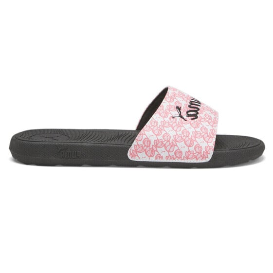 Puma Cool Cat 2.0 Blossom Slide Womens Black, Pink Casual Sandals 39863001