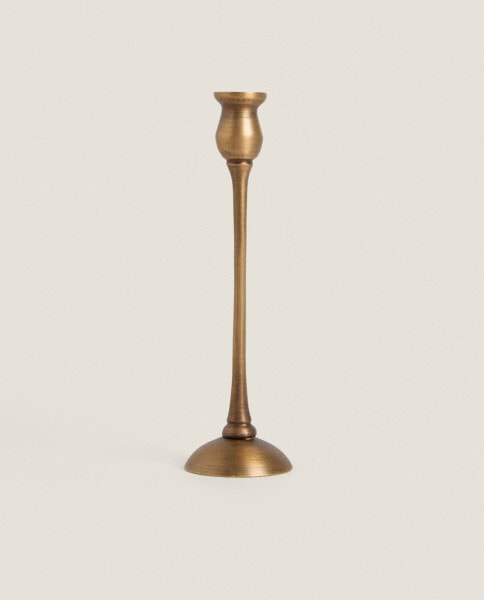 Mini geometric brass candlestick