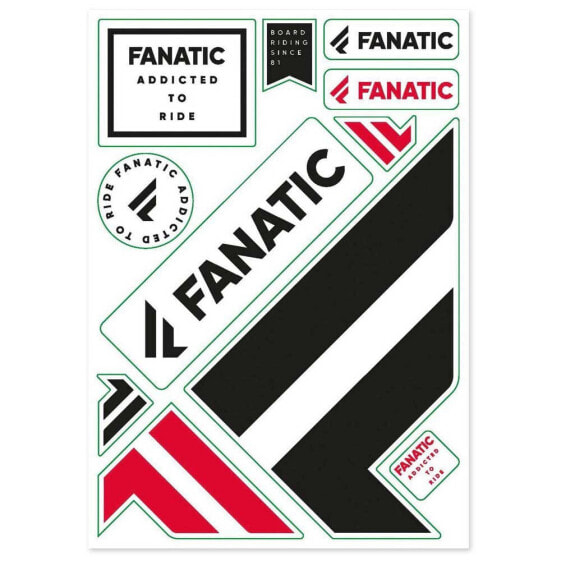 Набор наклеек Fanatic Logo 2.0 Бело/черно/красный DIN A5