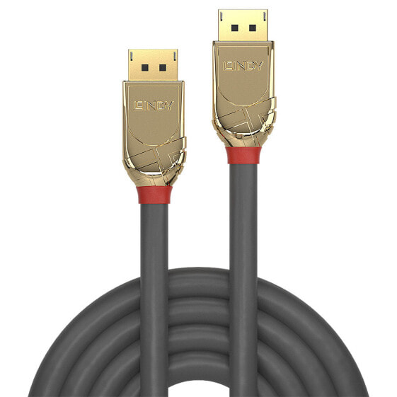 Lindy 10m DisplayPort 1.2 Cable - Gold Line - 10 m - DisplayPort - DisplayPort - Male - Male - Grey