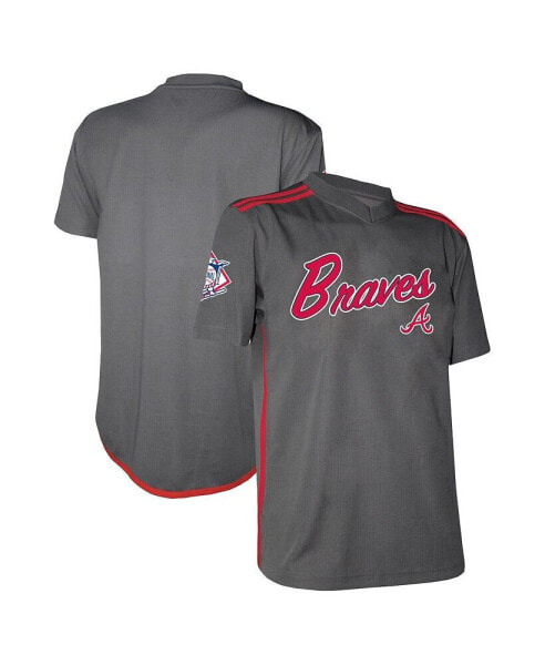 Men's Charcoal Atlanta Braves Team V-Neck Jersey