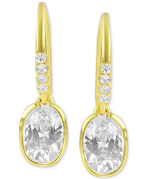 Cubic Zirconia Drop Earrings in 14k Gold-Plated Sterling Silver