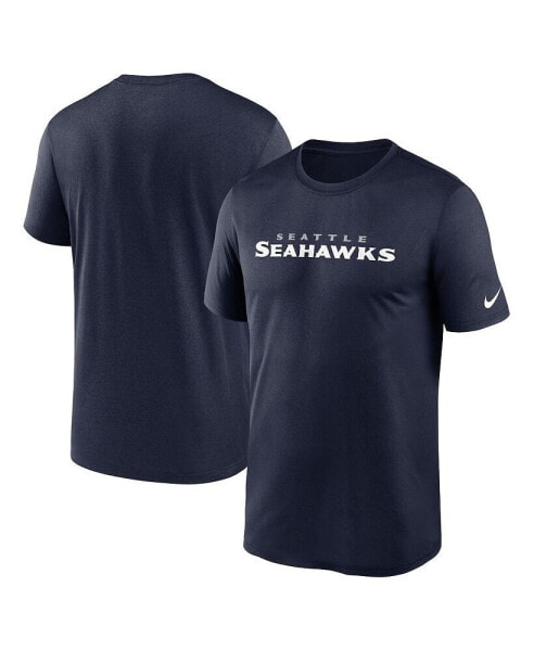 Men's College Navy Seattle Seahawks Legend Wordmark Performance T-shirt