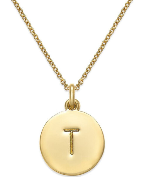 kate spade new york 12k Gold-Plated Initials Pendant Necklace, 17" + 3" Extender