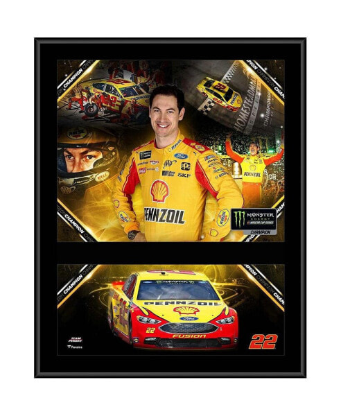 Плакетка сублимированная Fanatics Authentic Joey Logano 12" x 15" Чемпион NASCAR Monster Energy Cup Series 2018.