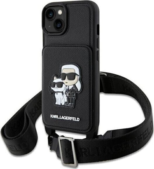 Karl Lagerfeld Etui Karl Lagerfeld KLHCP14SCSAKCPMK Apple iPhone 14 hardcase czarny/black Crossbody Saffiano Karl & Choupette