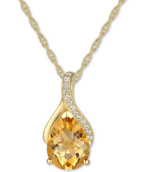 Macy's amethyst (1-1/2 ct. t.w.) & Diamond (1/20 ct. t.w.) 18" Pendant Necklace in 14k Rose Gold (Also available in Citrine, Garnet & Blue Topaz)