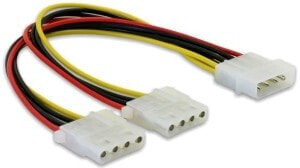 Delock Y-Cable Power > 2x 4pin Molex - 0.11 m - Molex (4-pin) - Molex (4-pin)