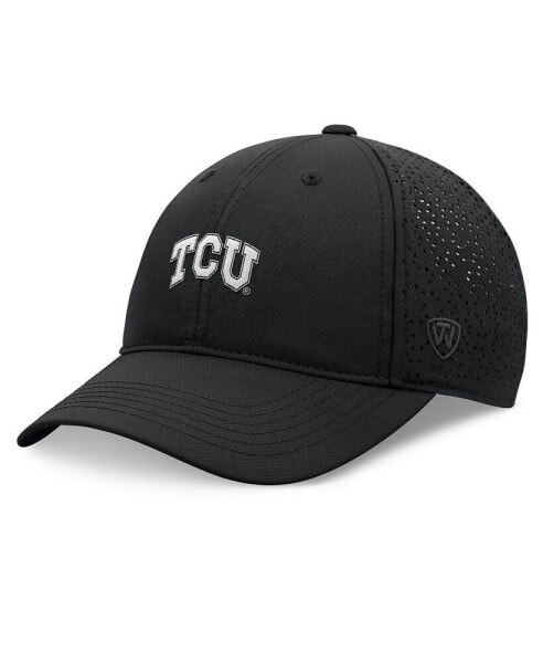 Men's Black TCU Horned Frogs Liquesce Trucker Adjustable Hat