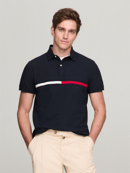 Regular Fit Embroidered Stripe Logo Polo