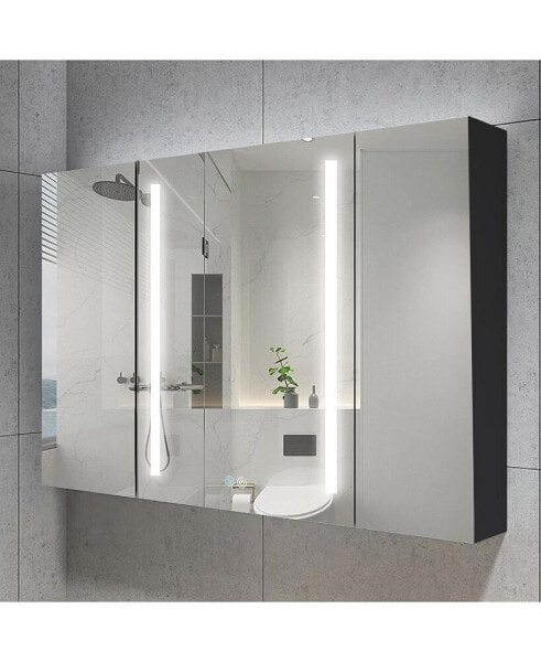 40x30 Inch LED Bathroom Medicine Cabinet Surface Mount Double Door Lighted Medicine Cabinet