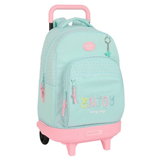 Школьный рюкзак с колесиками BlackFit8 Enjoy Зеленый 33 X 45 X 22 cm
