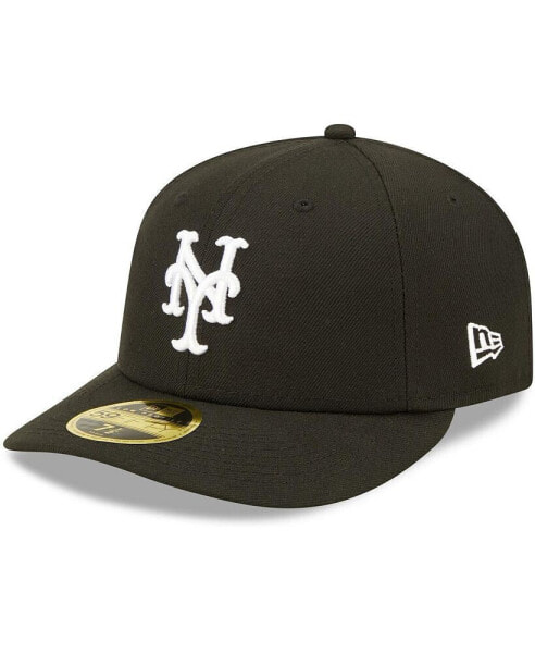 Men's New York Mets Black White Low Profile 59FIFTY Fitted Hat