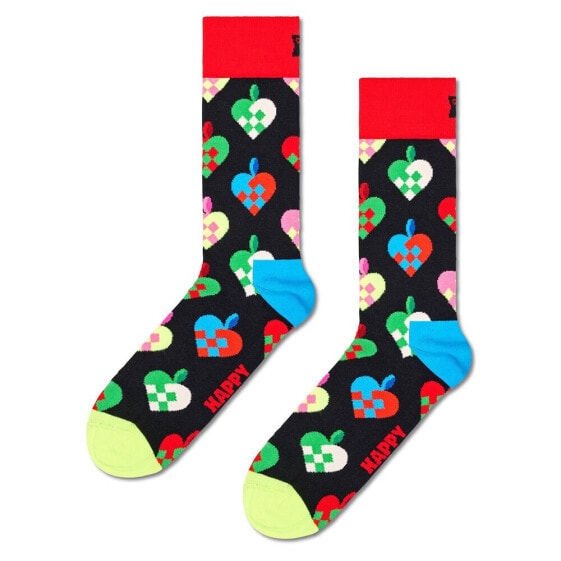 HAPPY SOCKS Braided Christmas Heart Half long socks