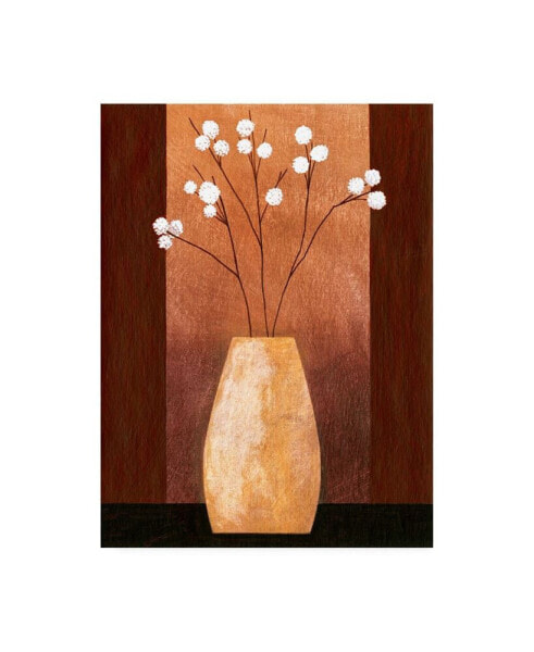 Pablo Esteban Pot Floor Vase on Burgundy Canvas Art - 15.5" x 21"