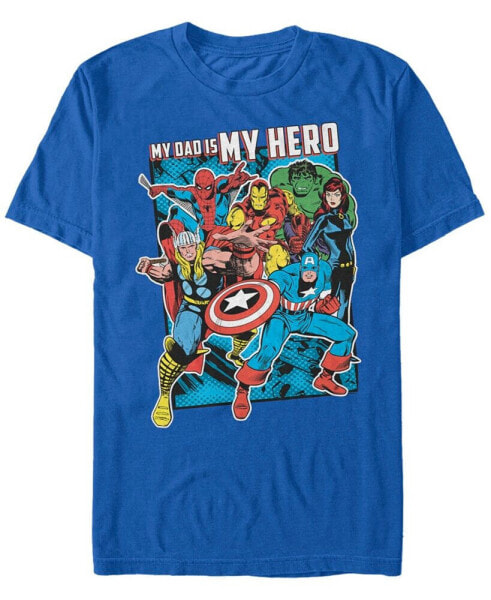 Marvel Men's Comic Collection My Dad Is My Hero Short Sleeve T-Shirt