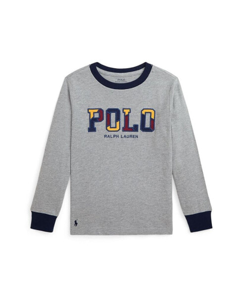 Toddler and Little Boys Corduroy-Logo Cotton Long-Sleeve Tee