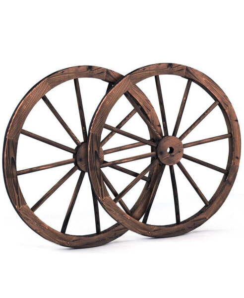 Decorative Vintage Wood Garden Wagon Wheel