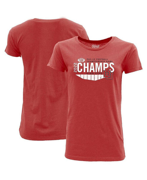 Women's Red Utah Utes 2022 PAC-12 Football Conference Champions Locker Room T-shirt