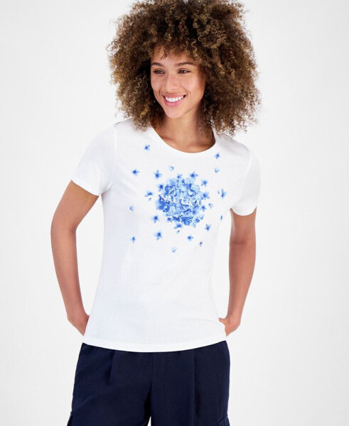 Футболка с графическим логотипом и цветочным узором Nautica Jeans для женщин