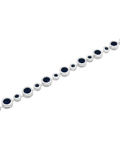 Black Sapphire Bezel Link Bracelet (6-1/6 ct. t.w.) in Sterling Silver