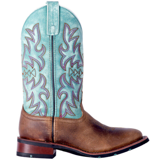 Laredo Laredo Anita Square Toe Cowboy Womens Blue, Brown Dress Boots 5607