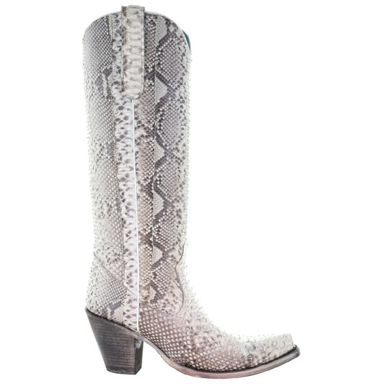 Corral Boots A3789 Python Snip Toe Cowboy Womens Grey, White Casual Boots A3789