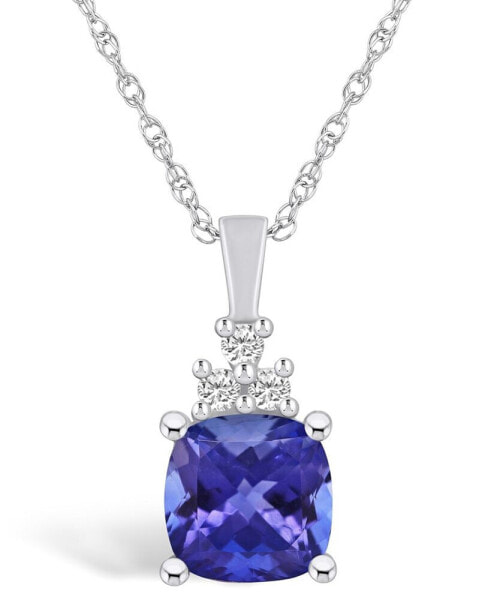 Tanzanite (2-1/3 Ct. t.w.) and Diamond (1/10 Ct. t.w.) Pendant Necklace