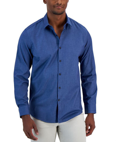 Men's Modern Classic-Fit Stretch Dot Dobby Button-Down Shirt, Created for Macy's