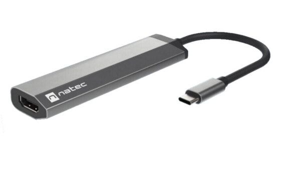 natec Fowler Slim - Wired - USB 3.2 Gen 1 (3.1 Gen 1) Type-C - Black - Chrome - 5 Gbit/s - Acrylonitrile butadiene styrene (ABS) - Aluminium - USB