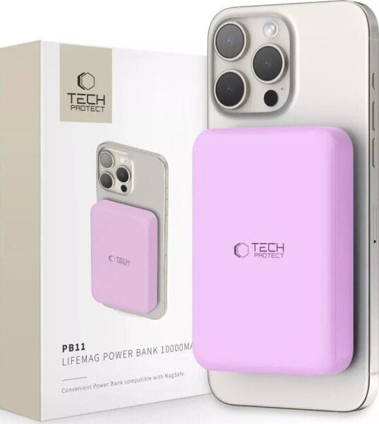 Powerbank Tech-Protect TECH-PROTECT PB11 LIFEMAG MAGSAFE POWER BANK 10000MAH LILAC